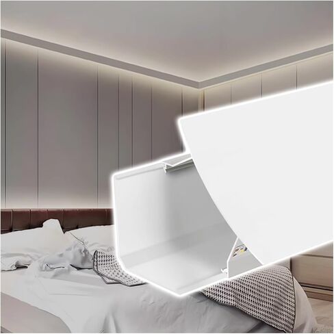 نظام قناة ناشر شريط LED احترافي - 21.5 قدم (6.6 م) لتركيب الإضاءة بسلاسة وإخفاء الأسلاك، مثالي للمنزل والمكتب والاستخدام التجاري in Kuwait
