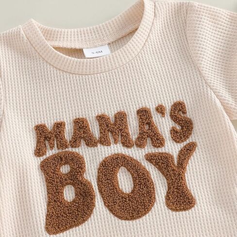 Tsultryofs Baby Boy Summer Clothes Newborn Infant Outfit Letter Embroidery Print Short Sleeve Romper with Shorts 2Pcs Set in Kuwait