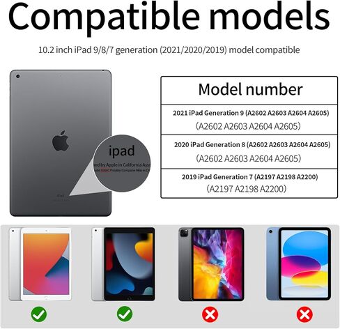حافظة لجهاز iPad الجيل التاسع 2021، الجيل الثامن/السابع 2020/2019 لجهاز iPad 10.2 بوصة مع حامل قلم رصاص، غطاء واقٍ قابل للطي مع ظهر TPU ناعم، يدعم معرف اللمس، النوم/الاستيقاظ التلقائي، وردي in Kuwait