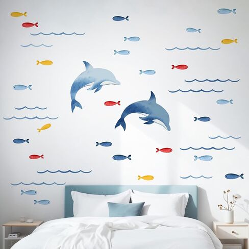 Whale Balloon Wall Decals - Dreamy Sky & Sea Adventure Stickers, Whale, Moon,Balloon, Boat, Clouds, Stars - Removable Wall Decor for Nursery, Kids' Room, Classroom & Celestial Themed Decor in Saudi Arabia