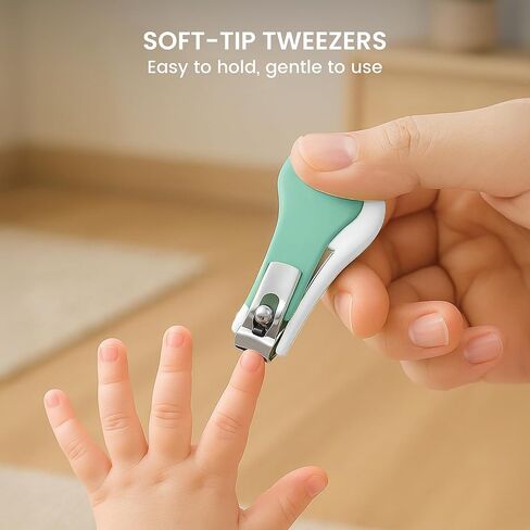 Lulyboo 4-in-1 Newborn Baby Grooming Kit - Compact Travel Case, Stainless Steel Nail Clipper, Rounded-Tip Scissors, Nail File & Baby Tweezers, BPA-Free, Wipe-Clean Exterior, Durable & Portable in Kuwait