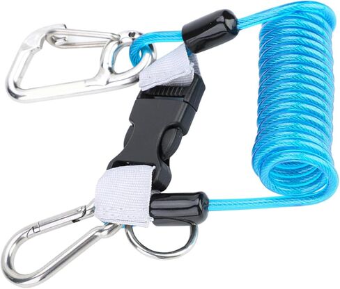 Alomejor Keep Diving Anti Lost Spring Coil Lanyard with Quick Release for Scuba Diving Climbing Underwater Photography in Kuwait
