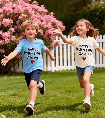 Happy Mother's Day Mommy T-Shirt for Boys Girls Funny Letter Print Tops Kids Mothers Day Shirt Toddler Gift Tee 2-9T in Saudi Arabia
