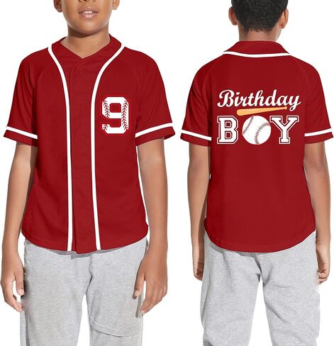 Kids Baseball Birthday Shirt 5th 6th 7th 8th 9th 10 Year Old Personalized Birhtday Boy Hip Hop Sports Baseball Jersey in Saudi Arabia