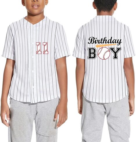 Kids Baseball Birthday Shirt 5th 6th 7th 8th 9th 10 Year Old Personalized Birhtday Boy Hip Hop Sports Baseball Jersey in Saudi Arabia