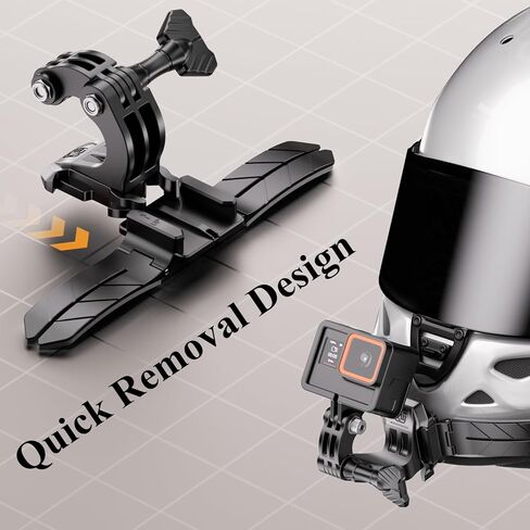 Kewig Universal Motorcycle Helmet Chin Camera Mount with Bendable Mounting Base & Strong Adhesive Pads, Quick-Release Design, Angle Adjustable, Compatible with DJI OSMO/Insta360 Action Camera in Kuwait