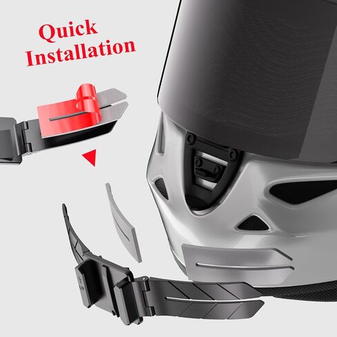 Kewig Universal Motorcycle Helmet Chin Camera Mount with Bendable Mounting Base & Strong Adhesive Pads, Quick-Release Design, Angle Adjustable, Compatible with DJI OSMO/Insta360 Action Camera in Kuwait