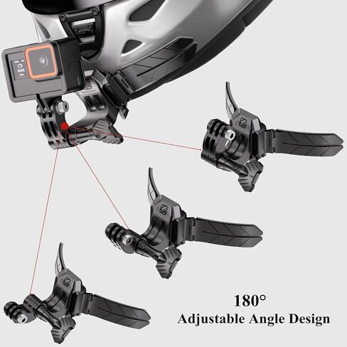 Kewig Universal Motorcycle Helmet Chin Camera Mount with Bendable Mounting Base & Strong Adhesive Pads, Quick-Release Design, Angle Adjustable, Compatible with DJI OSMO/Insta360 Action Camera in Kuwait