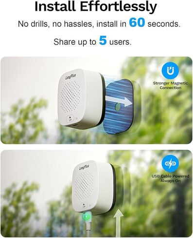 كاميرات نافذة 5 ميجابكسل 3K لأمن المنزل، كاميرا أمان للنافذة 2.4G 5G WiFi Safeview مع رؤية ليلية بالألوان الكاملة، اكتشاف الشخص والسيارة بالذكاء الاصطناعي، التحدث في اتجاهين، تسجيل 24/7، تثبيت سهل وسريع 60 ثانية in Kuwait