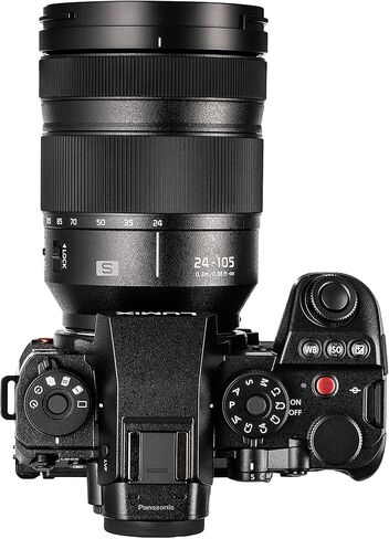 كاميرا باناسونيك LUMIX S1 IIE بدون مرآة | قوة احترافية كاملة الإطار مع فيديو بدقة 6K وISO أصلي مزدوج مع عدسة مقاس 24-105 مم f/4 (DC-S1M2EMK) + بطاقة سعة 64 جيجابايت + طقم مرشح عدسة + بطارية + المزيد in Kuwait