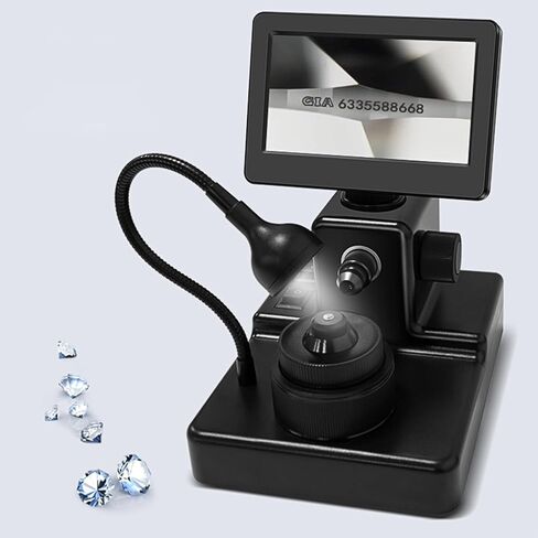 4.3Inch LCD Digital Microscope, Digital Diamond Girdle Viewer, 50-1000X Magnification, Biological Microscope Kit, Accurate Identification, for Diamond Inscription Viewer in Kuwait
