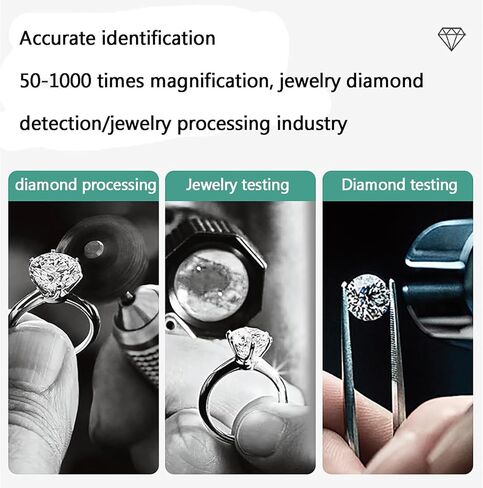 4.3Inch LCD Digital Microscope, Digital Diamond Girdle Viewer, 50-1000X Magnification, Biological Microscope Kit, Accurate Identification, for Diamond Inscription Viewer in Kuwait