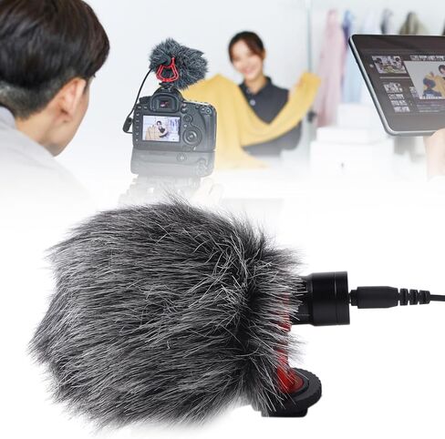 Directional Microphone, Noise Reduction Condenser Mic with Connection Cable for SLR Camera Smartphone Live Streaming Video Production in Kuwait