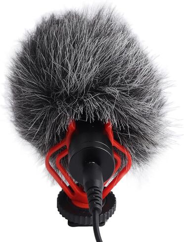 Directional Microphone, Noise Reduction Condenser Mic with Connection Cable for SLR Camera Smartphone Live Streaming Video Production in Kuwait