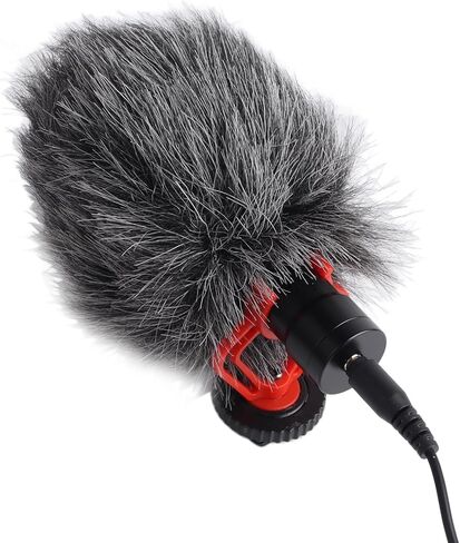 Directional Microphone, Noise Reduction Condenser Mic with Connection Cable for SLR Camera Smartphone Live Streaming Video Production in Kuwait