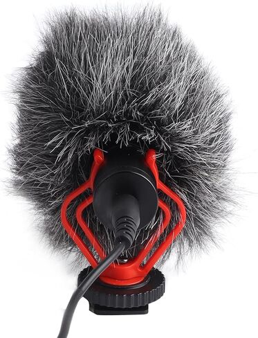 Directional Microphone, Noise Reduction Condenser Mic with Connection Cable for SLR Camera Smartphone Live Streaming Video Production in Kuwait