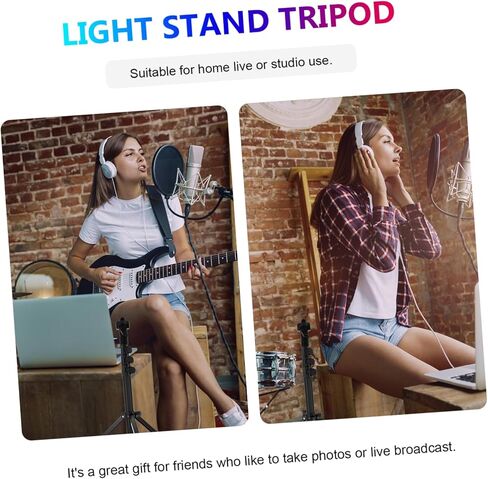 1.28m Aluminum Alloy Light Stand Versatile Tripod for Photography Live Streaming Adjustable Height Stable Support for Mobile Devices for Home Stage Use in Kuwait