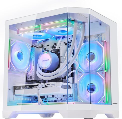 كمبيوتر Ocean of Stars Gaming RTX 5070 12GB - AMD Ryzen 7 9700X 8-Core 3.8 جيجا هرتز، 32 جيجا بايت DDR5 RAM، 1 تيرابايت PCIe SSD، WiFi + BT، 850W PSU، مبرد سائل، Windows 11-RGB كمبيوتر مُصمم مسبقًا - أبيض in Kuwait