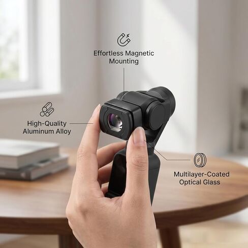 عدسة Yunseity 2X Telephoto، محول تكبير مغناطيسي 2X لكاميرا 3 4 مع طلاء متعدد الطبقات، تصميم مدمج من سبائك الألومنيوم للتصوير الفوتوغرافي البعيد in Kuwait