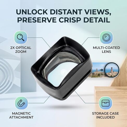 عدسة Yunseity 2X Telephoto، محول تكبير مغناطيسي 2X لكاميرا 3 4 مع طلاء متعدد الطبقات، تصميم مدمج من سبائك الألومنيوم للتصوير الفوتوغرافي البعيد in Kuwait