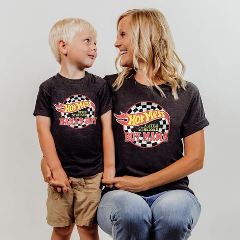 ملابس متطابقة مضحكة ومضحكة من Hot Mess Little Mom and Son، قميص Boy Mama، ملابس متطابقة Mama and Baby Boy، قمصان Mommy and Me للأولاد، هدايا عيد الأم، قمصان Mama's Boy، قمصان الأم والابن. in Kuwait