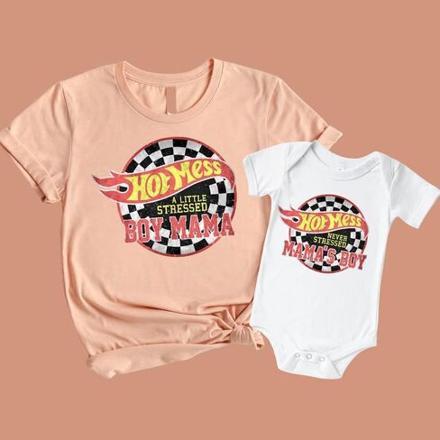 ملابس متطابقة مضحكة ومضحكة من Hot Mess Little Mom and Son، قميص Boy Mama، ملابس متطابقة Mama and Baby Boy، قمصان Mommy and Me للأولاد، هدايا عيد الأم، قمصان Mama's Boy، قمصان الأم والابن. in Kuwait