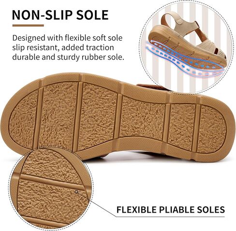 Women's Flat Sandals Dressy: Comfortable Ankle Strap Closed Toe Summer Flower Flats Sandal Casual Fisherman Outdoor Walking Shoes Size 9 in Kuwait