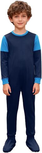 Linjinx Special Needs Adaptive Clothing for Kids Boys Girls Anti-strip Romper Long Sleeve Zip Footed Overall Jumpsuit in Kuwait