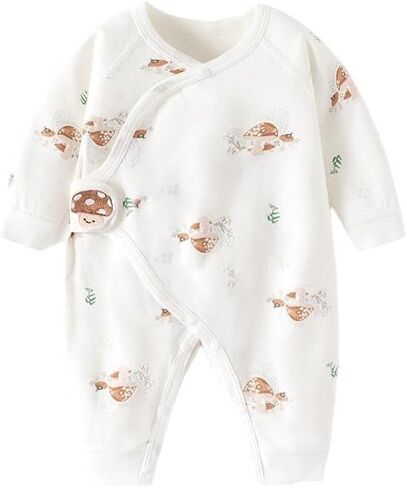Newborn Romper Coming Home Outfit Unisex Cotton Pattern Button Jumpsuits for Infant Baby Boys Girls in Saudi Arabia