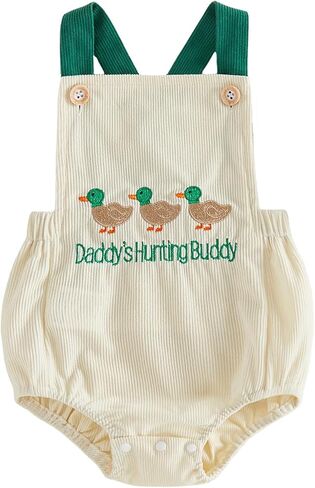 Baby Boy Hunting Clothes Daddy's Hunting Buddy Overalls Mallard Duck Romper Bodysuit Infant Summer Outfit in Kuwait