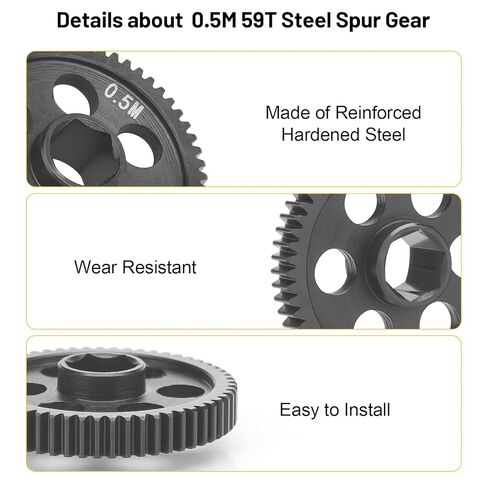 RC Car Spur Gear, daitoku 0.5M 57T Hardened Steel Main Gear for Arrma 4WD 1/18 Typhon Granite Mojave Grom RC Monster Truck in Saudi Arabia