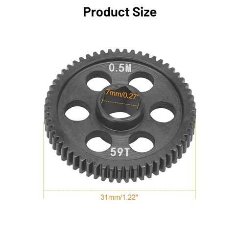 RC Car Spur Gear, daitoku 0.5M 57T Hardened Steel Main Gear for Arrma 4WD 1/18 Typhon Granite Mojave Grom RC Monster Truck in Saudi Arabia