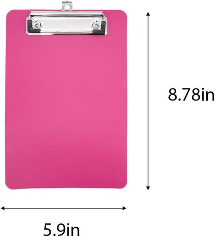 Plastic Colorful Clipboard 8.74x5.82in, Memo Size A5 Clipboards Heavy Duty Clipboard with Low Profile Clip for Office, Teacher, Classroom & Back to School College Supplies, Pack of 5 in Saudi Arabia