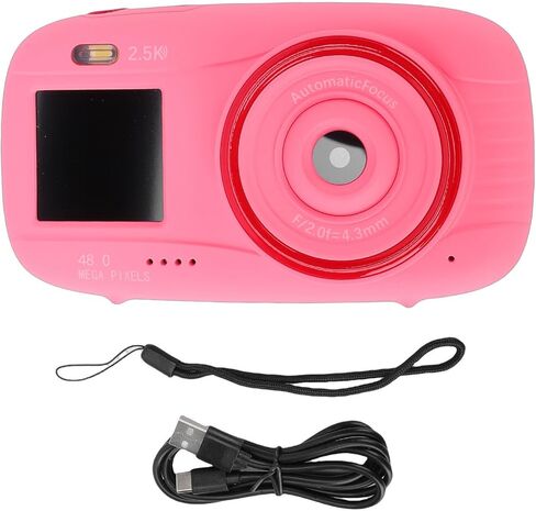 Akozon Teens Student 2.5K 48MP HD شاشة مزدوجة واي فاي 16X تكبير رقمي كاميرا سيلفي للسفر (أسود) in Kuwait