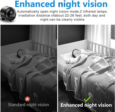 Ultra Mini WiFi Camera,Tiniest Pocket-Sizes,HD4K Video Recording Live Feed,No Need Wifi Camera,Nanny Cam,Smart Alerts Baby Monitor Pet Monitoring with Night Vision,Motion Detection,Cloud Storage in Kuwait