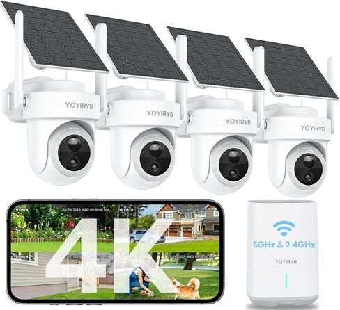 كاميرا أمان خارجية لاسلكية بدقة 4K مع لوحة شمسية - وحدة إضافية واحدة، تتطلب محطة أساسية، ليست للاستخدام المستقل، لا يوجد اتصال WiFi مباشر، تدعم ما يصل إلى 8 كاميرات لكل محطة أساسية in Kuwait