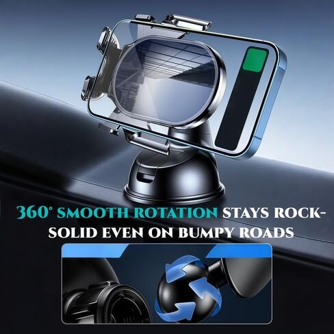 Car Phone Holder for Kia Picanto 2017-2025,360° Adjustable Nano Suction Phone Mount,Super Stable Dashboard & Windshield Mount Phone Holder,One Button Release,No Shaking in Kuwait