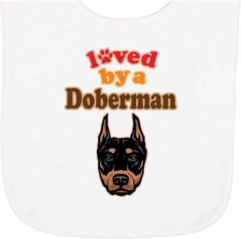 inktastic Doberman Dog Lover Baby Terry Cloth Bib in Kuwait