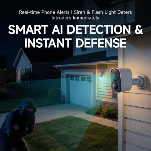 VSTARCAM 2K Solar Security Camera Wireless Outdoor, Free Cloud Storage, WiFi 6 2.4/5G Dual Band, Battery Powered Solar Camera for Home Security with Color Night Vision, Siren, IP66, Two-Way Audio in Kuwait