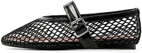 Mesh Ballet Flats for Womens Fishnet Mary Janes Flats Buckle Strap Comfy Casual Office Ballerina Flat Shoes in Saudi Arabia
