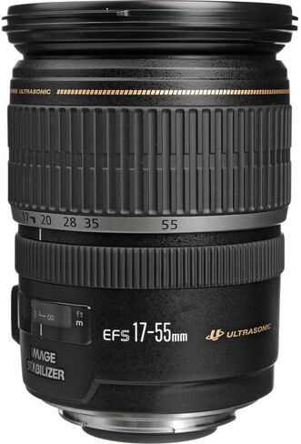 عدسة Canon EF-S 17-55mm f/2.8 هي عدسة USM | تكبير قياسي APS-C احترافي بفتحة ثابتة f/2.8 وتثبيت الصورة البصرية والتركيز البؤري التلقائي USM السريع | للصور والأحداث (1242B002) + طقم التصفية + المزيد in Kuwait