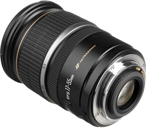 عدسة Canon EF-S 17-55mm f/2.8 هي عدسة USM | تكبير قياسي APS-C احترافي بفتحة ثابتة f/2.8 وتثبيت الصورة البصرية والتركيز البؤري التلقائي USM السريع | للصور والأحداث (1242B002) + طقم التصفية + المزيد in Kuwait