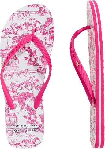 شبشب فليب فلوب نسائي مطبوع عليه Kentucky Derby من Vineyard Vines، رودودندرون ذات المناظر الطبيعية الخلابة in Kuwait