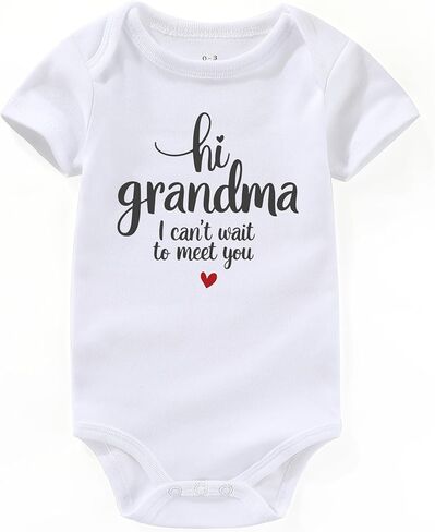 Hi grandma pregnancy announcement Baby Clothes grandma baby announcement Baby Bodysuits in Kuwait