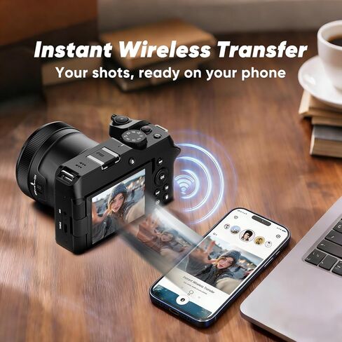 ORDRO 5K Digital Cameras for Photography -Auto Focus 80MP Video Cameras for YouTube, 18X Zoom Travel Camera with 180° Flip Screen, 2 Batteries, Lens Hood & 32GB Card in Kuwait