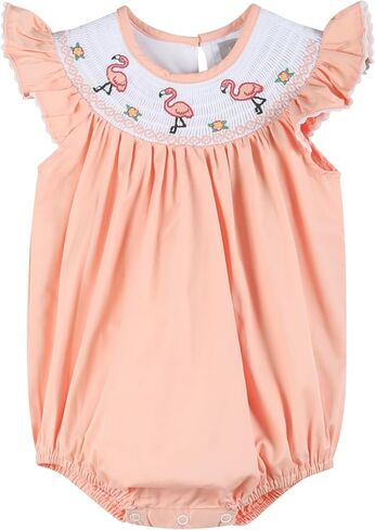 ملابس أطفال بناتي من Lil cactus Smocked Bubble Romper Boutique مصنوعة من القطن قطعة واحدة للأطفال الرضع in Kuwait