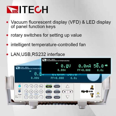 AC Power Supply 300V/3A/300VA Programmable Bench Adjustable Single-Phase AC Power Source with Linear Amplification Technology Variable Frequency IT7321 in Saudi Arabia