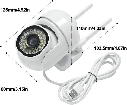 Security Camera Outdoor WiFi Home Monitor with Motion System with 360° View Spotlight & Siren 2-Way Audio & Night Vision Support Cloud/SD Storage in Kuwait
