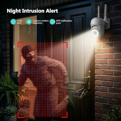 Security Camera Outdoor WiFi Home Monitor with Motion System with 360° View Spotlight & Siren 2-Way Audio & Night Vision Support Cloud/SD Storage in Kuwait