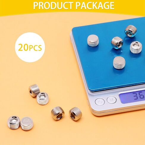 Sydien 20Pcs Stainless Steel Pipe Plug Fitting Assortment Kit, 5 Sizes G 1/8" 1/4" 3/8" 1/2" 3/4" Male Internal Hex Socket Thread Countersunk Pipe Fitting for Sealing Pipe Port in Saudi Arabia